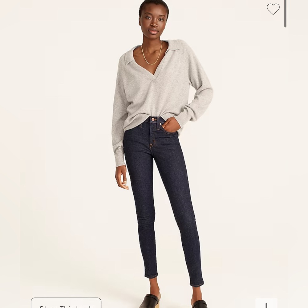 J. Crew Toothpick Skinny Jean 8” Dark Wash